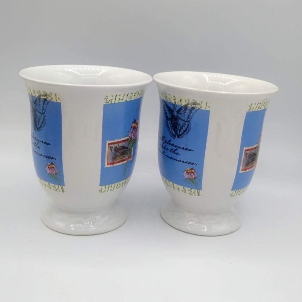 Serenity’s Garden Butterfly Bee Flower Quote Mug Pair Houston Harvest Hallmark - Picture 3 of 13